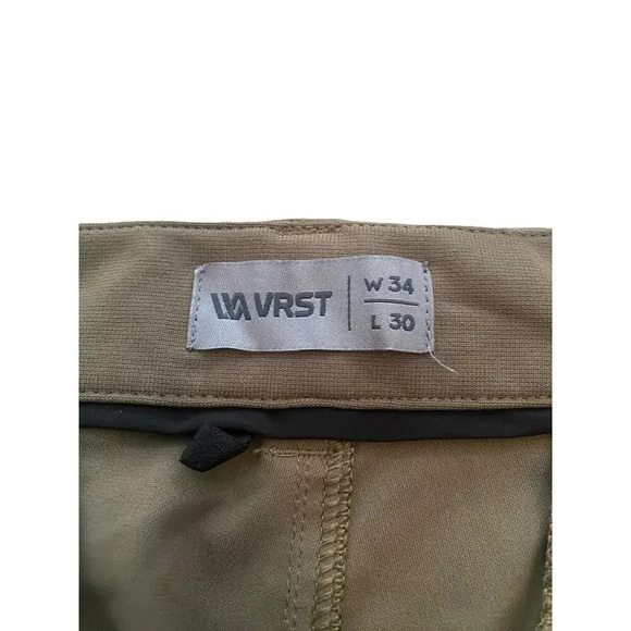 VRST Beige/tan Flat Front Slash Pockets Straight Leg Pants Size 34X30 - Picture 4 of 5